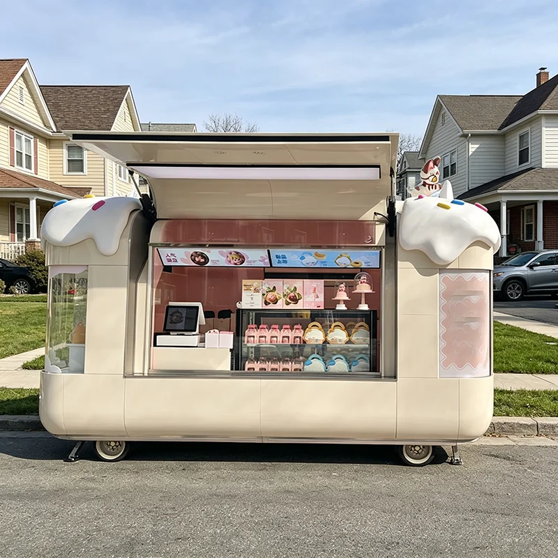 Mobile Food Kiosk Trailer Custom Built Catering Trailer Fast Food Sandwich Fries Vending Trailer