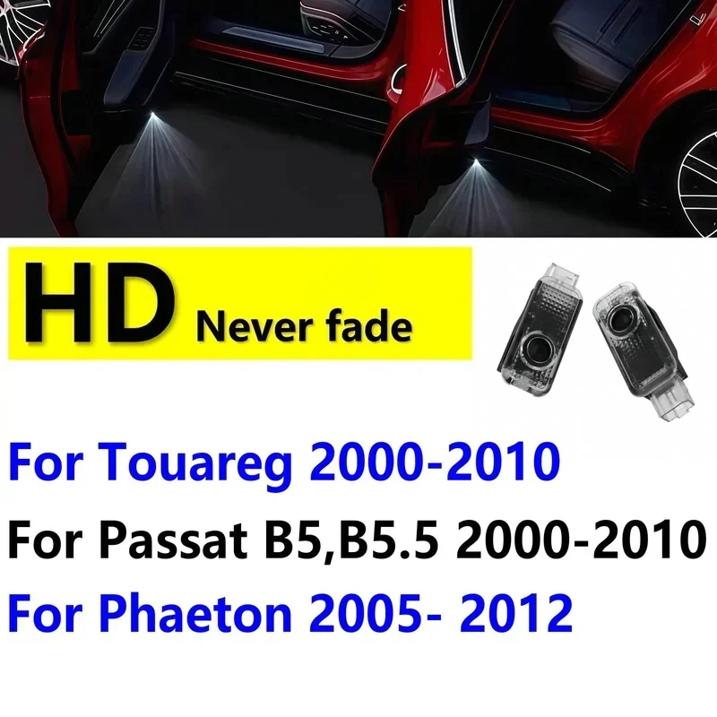 2Pcs HD LED Car Door Light Projection Lamp For VW Passat B5 B5.5 Touareg 2000-2010 2009 2008 2007 2006 2005 2004 2003 2002 2001