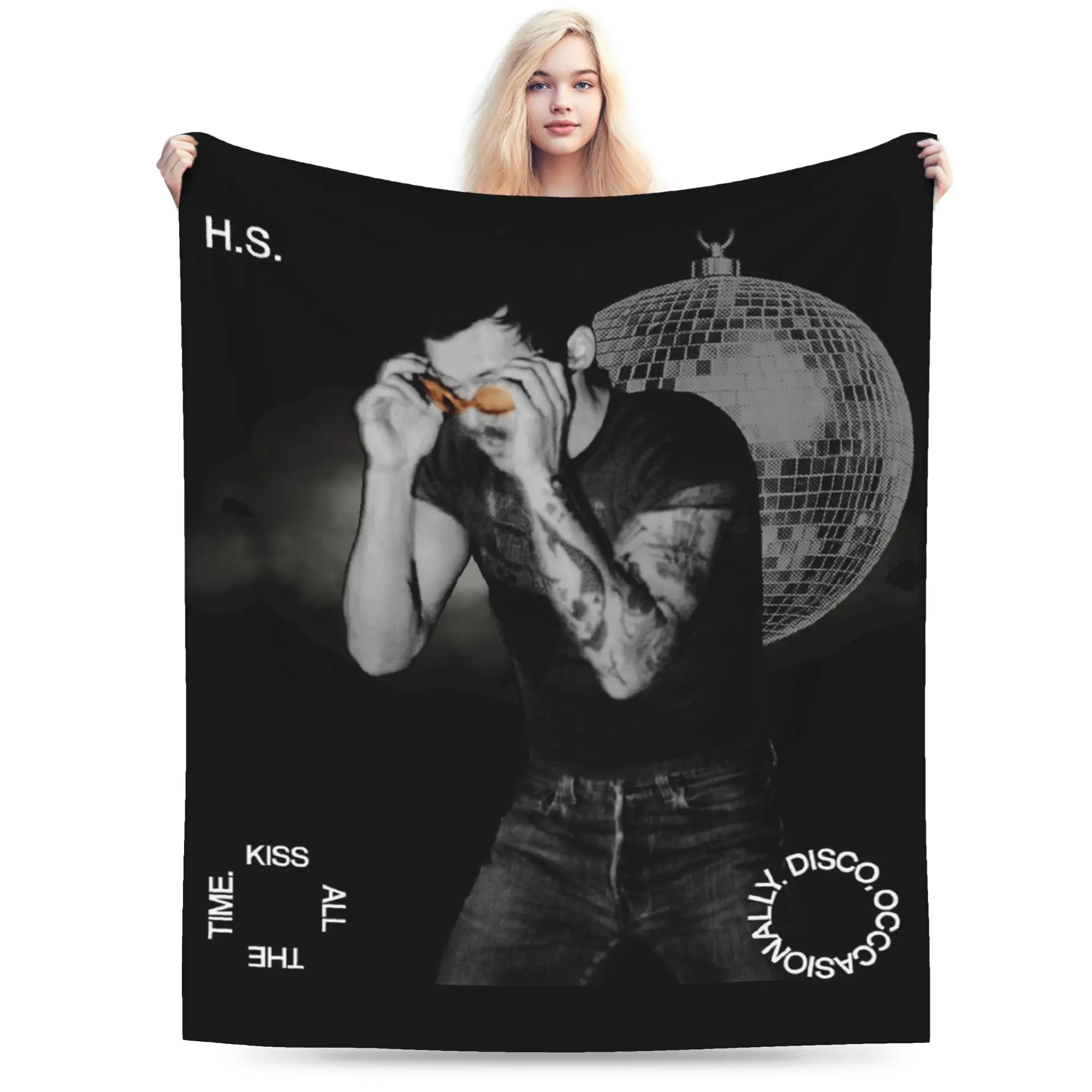 Harrys Styles Kiss All the Time Disco Occasionally Blankets Coral Fleece Plush Decoration Aperture Soft Throw Blankets