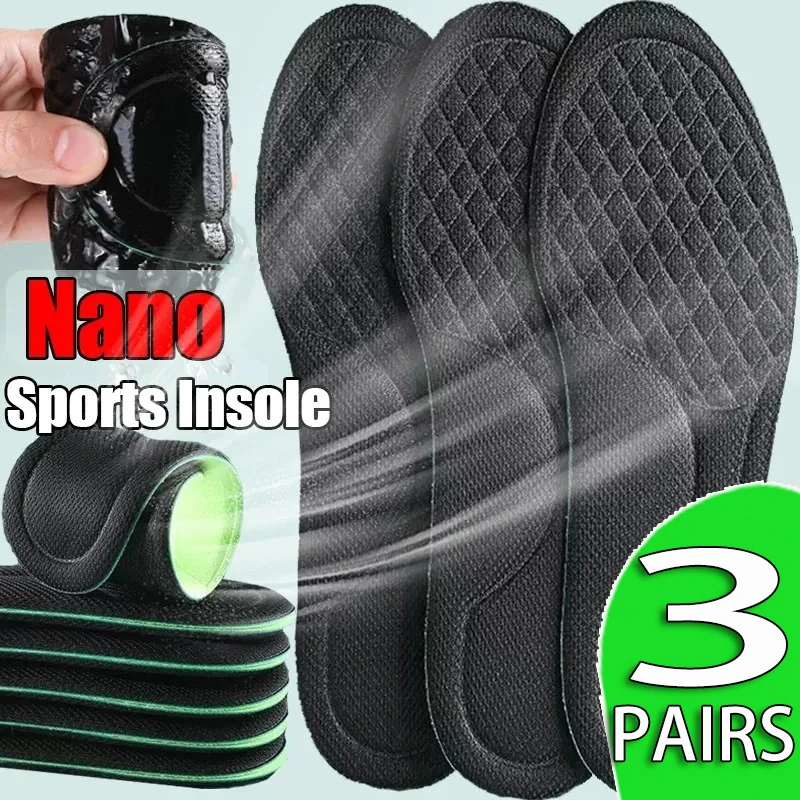 

1-3Pairs Memory Foam Insoles for Shoes Men Women Deodorant Absorb-Sweat Massage Sport Insole Feet Orthopedic Shoe Sole Running