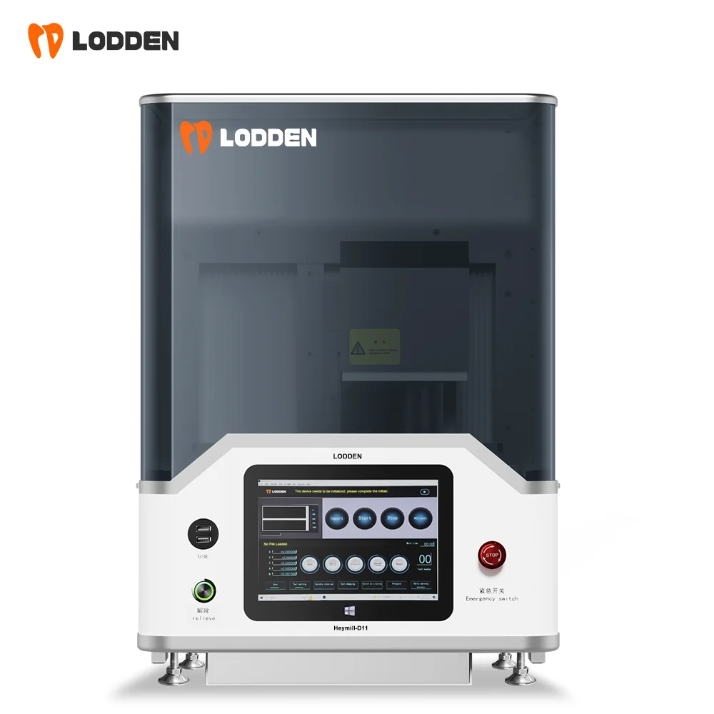 LODDEN 5 Axis Dry Milling Machine Dental Lab Engraving Machine Heymill-D11 for Zirconia PMMA WAX PEEK Cutting Dentures Machinery