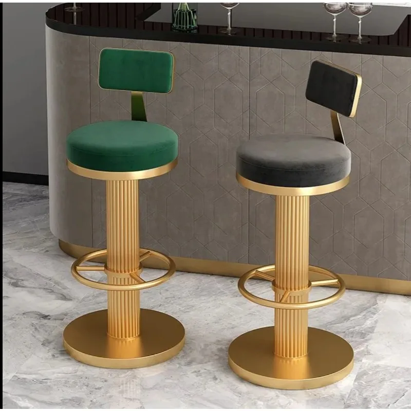 

Rotating bar Counter Chair Adjustable Backrest Light Luxury High Stool Modern bar Stool Front Desk bar Chair