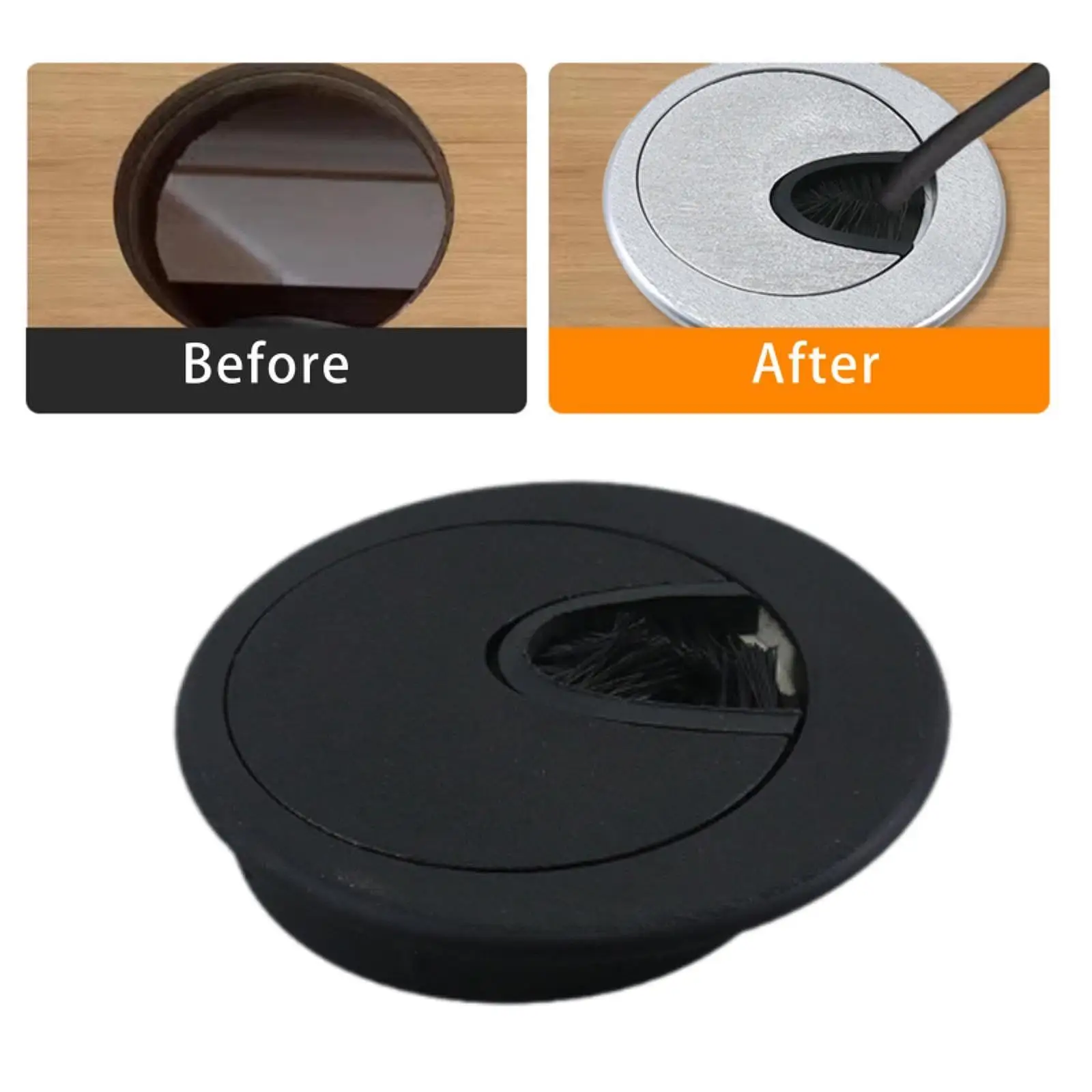 2-6pack Desk Grommet Thread Hole Cover Panel Cable Holder Desk Hole Cover for