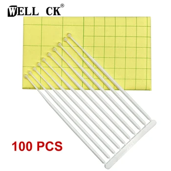 Aplicador dental com ponta adesiva, 50 peças/100 peças, para coroa dentária, folheado de porcelana, materiais dentários descartáveis, aplicador de escova