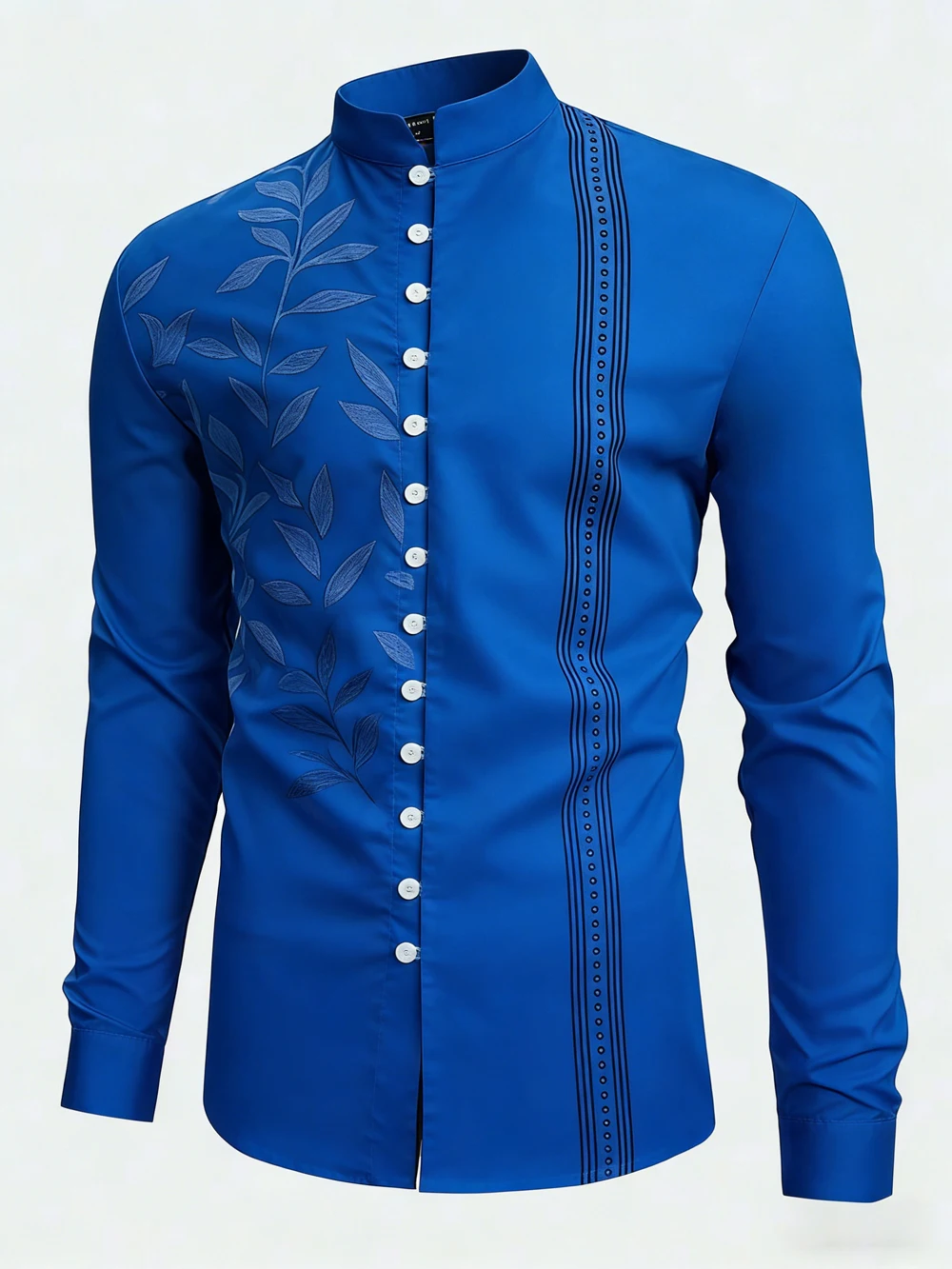 

Men's new 3D printed shirt, linen long-sleeved multi-button shirt, Hawaiian beach vacation social party clothes for men