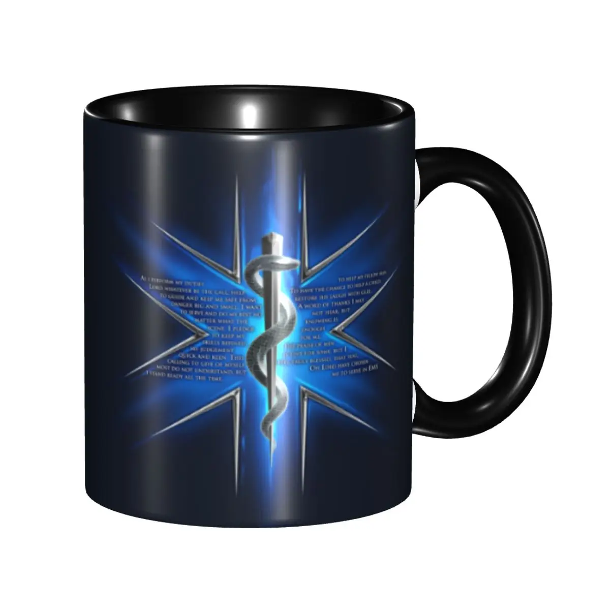 

DIY Star Of Life Ceramic Mug Custom Emt Paramedic Medical Coffee Cups Creative Gift