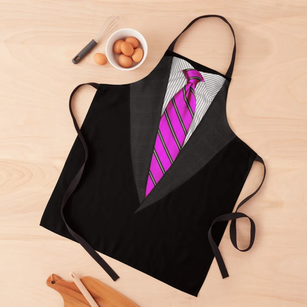 

Pink Suit Up! Realistic Suit and Tie Casual Graphic for Zoom T-Shirt Tuxedo Costume T-Shirt Apron For Cooking Custom Apron