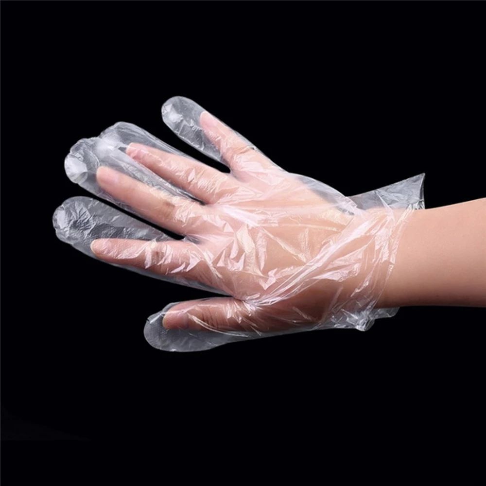 Gants de travail transparents jetables, 200 pièces, jetables, pour préparation des aliments, pour la cuisine, le nettoyage et la manipulation des aliments