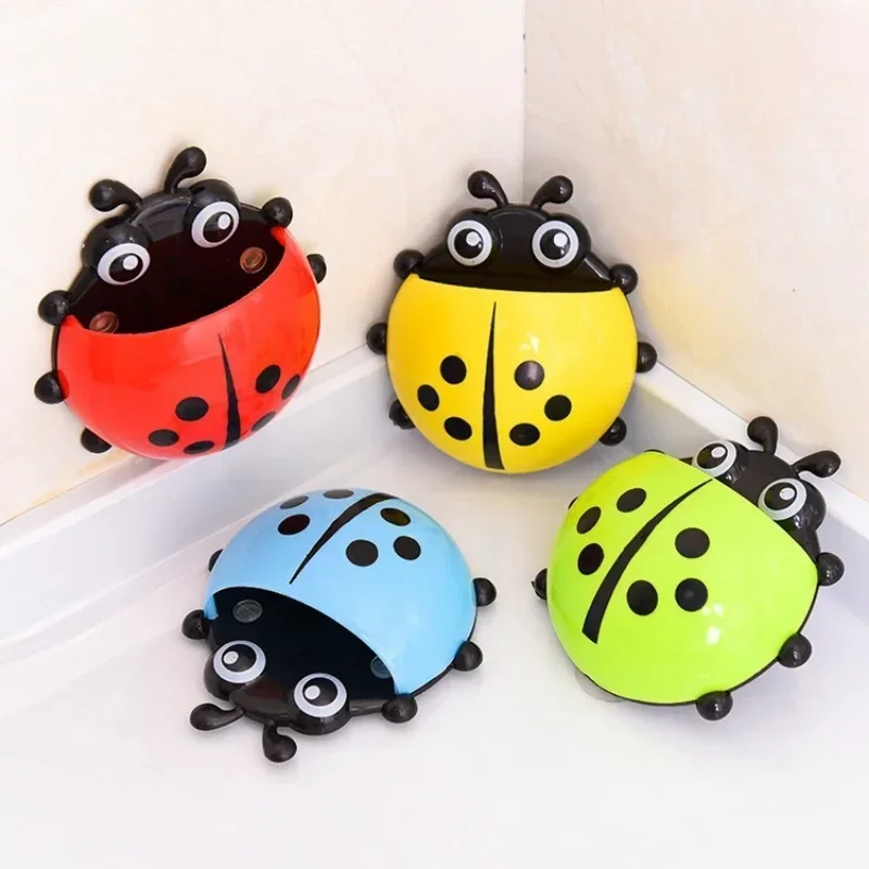 Cartoon Tooth Storage Rack Organizer Creative Cute Ladybug Sucker Toothbrush Toothpaste Holder Kitchen Bathroom Accessories