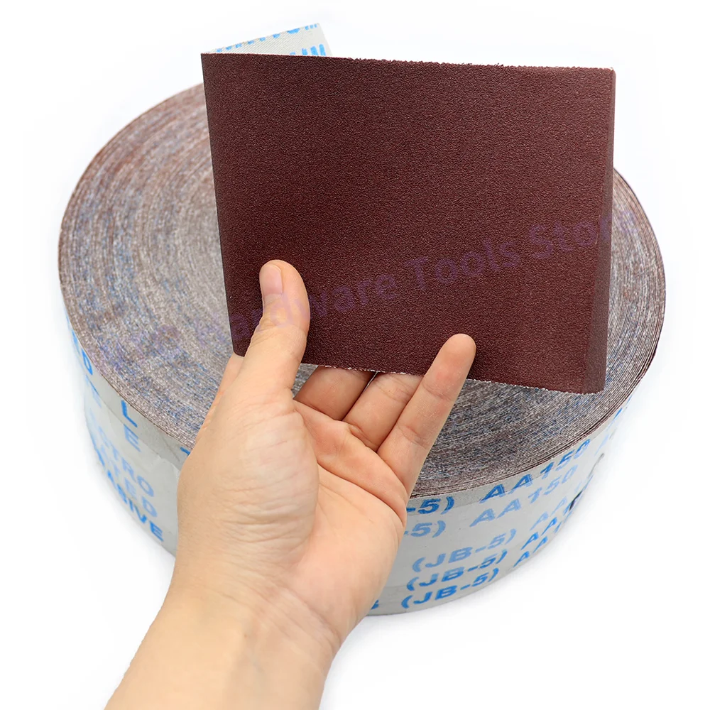 2m 100mm Width Sandpaper Roll 60-800 Grits Emery Cloth Roll Aluminum Oxide Abrasive Sandpaper for Wood Furniture Metal Sanding