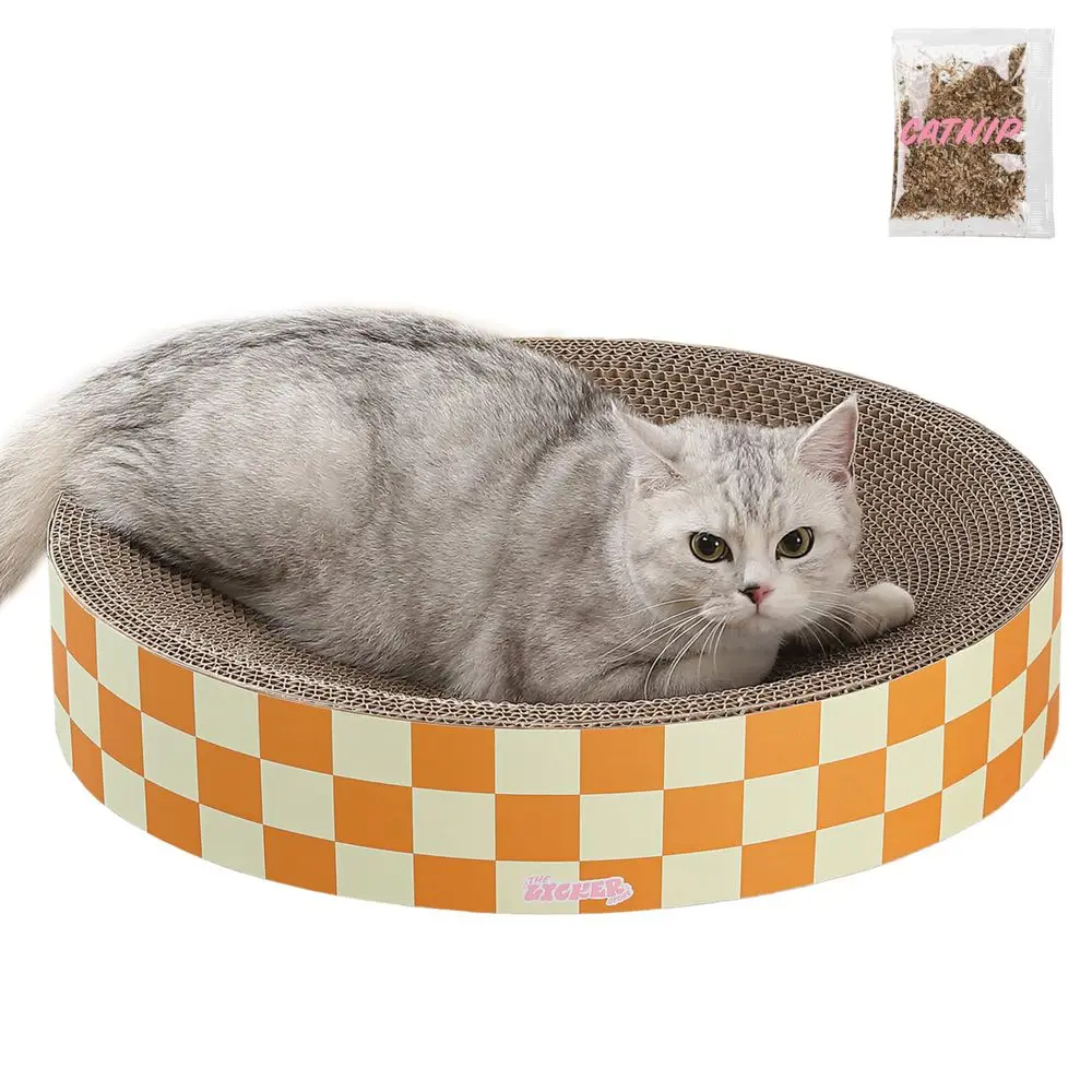 

Когтеточка для кошек Nelson 20.13 Modern Cardboard Round Bowl с кошачьей мятой, цитрусовая