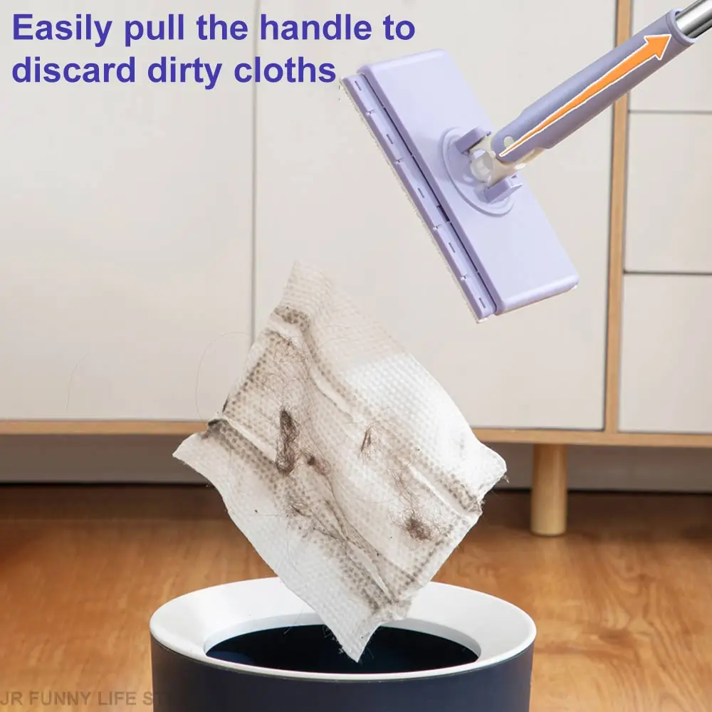 Large Hands-Free Cleaning Mop For window Floor 360°Rotation Dust Remover Automatic Paper Towel Mop Household Cleaning Tool