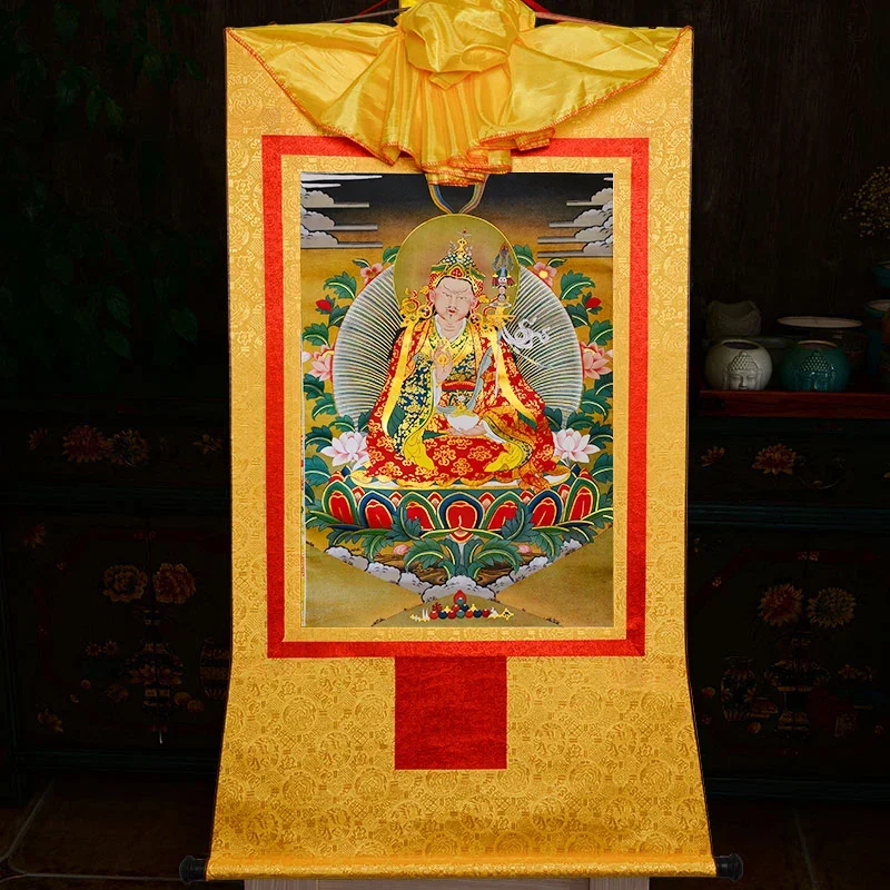 35cm-60cm Tibetan Buddhism Padmasambhava Buddha Statue Thangka Print Scroll