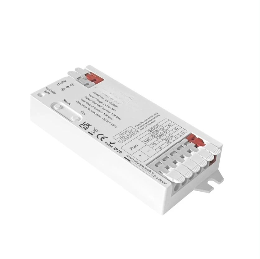 for Smart LED Strip Dimmer Controller for ZIGBEE with Dual 3 Wire and 2 Wire Compatibility and 12A Max Current