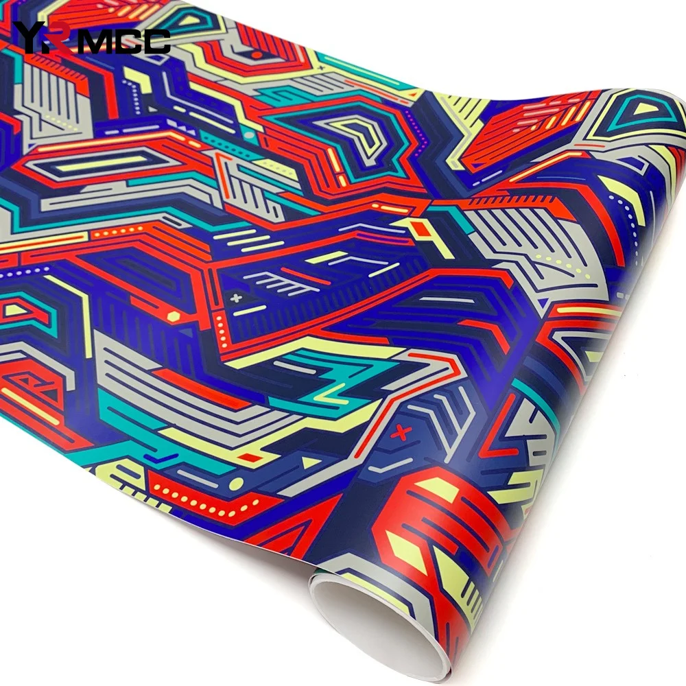 Film adhésif vinyle pour voiture, motif circuit imprimé, autocollant imperméable pour moto, skateboard, accessoire de tuning automobile