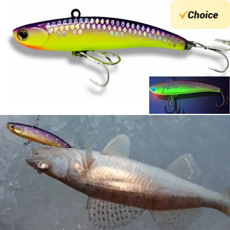 2024 Ice Fishing Lures Rattlin Vib lure 90mm 22/30g Rattin Wobblers for Zander Fishing Sinking Winter Wobbler Tsuyoki Vibe lure