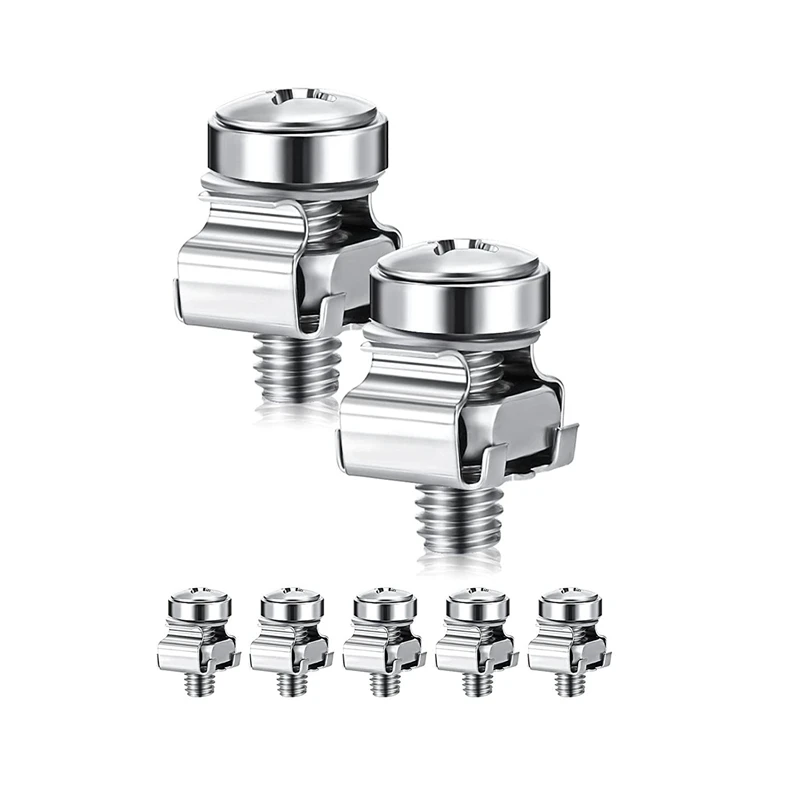 50 Sets M6 Rack Schroeven Set 20Mm Schroeven En Kooi Moeren Rack Mount Schroeven En Vierkante Insert Moeren Server