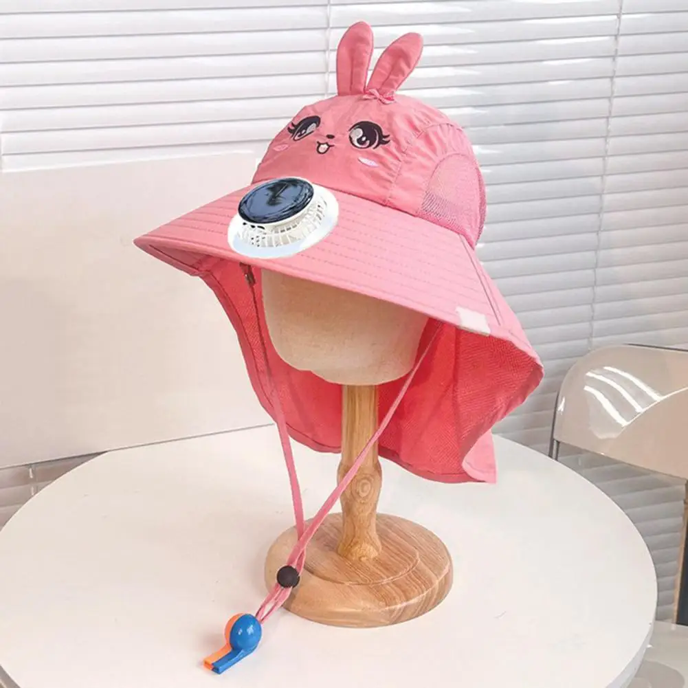 Uv Protection Hat for Kids Kids Sun Cap with Built-in Solar Fan Wide Brim Sun Protection Hat Breathable Mesh Summer Hat