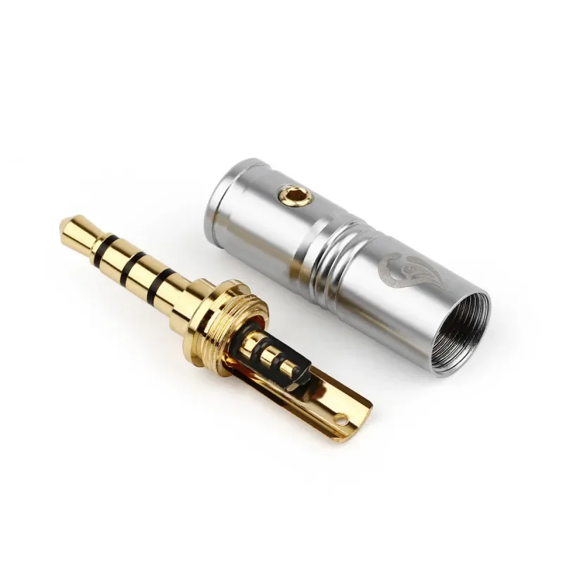 Headphone Plug 3.5mm 4 Poles Gold-Plated Copper Audio Adapter AUX For Soldering Jack 3.5 Audiophile Earphones Cable Connectors
