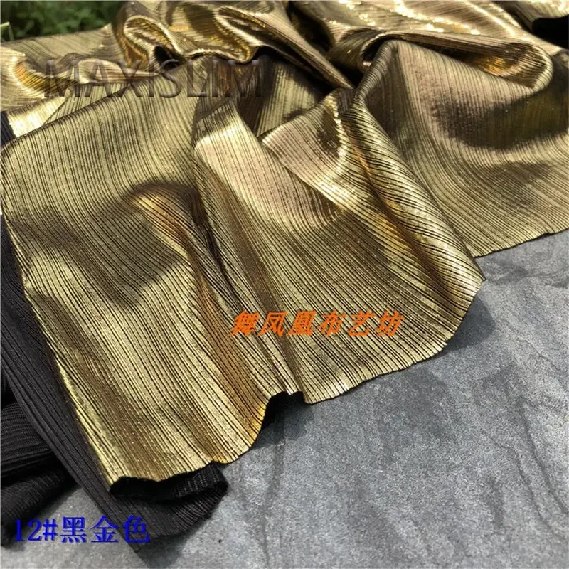 Colorful Stretch Laser Metal Clothing Fabric Used For Stage Performance Clothing Nightclub Clothing