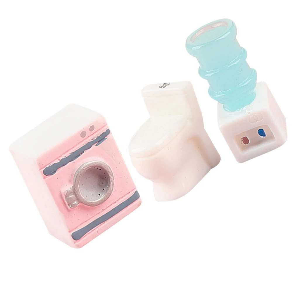 

1 set 1 Set Miniature Dollhouse Accessories Resin Washing Machine Toilet Water Fountain For House Furniture Kids Gift