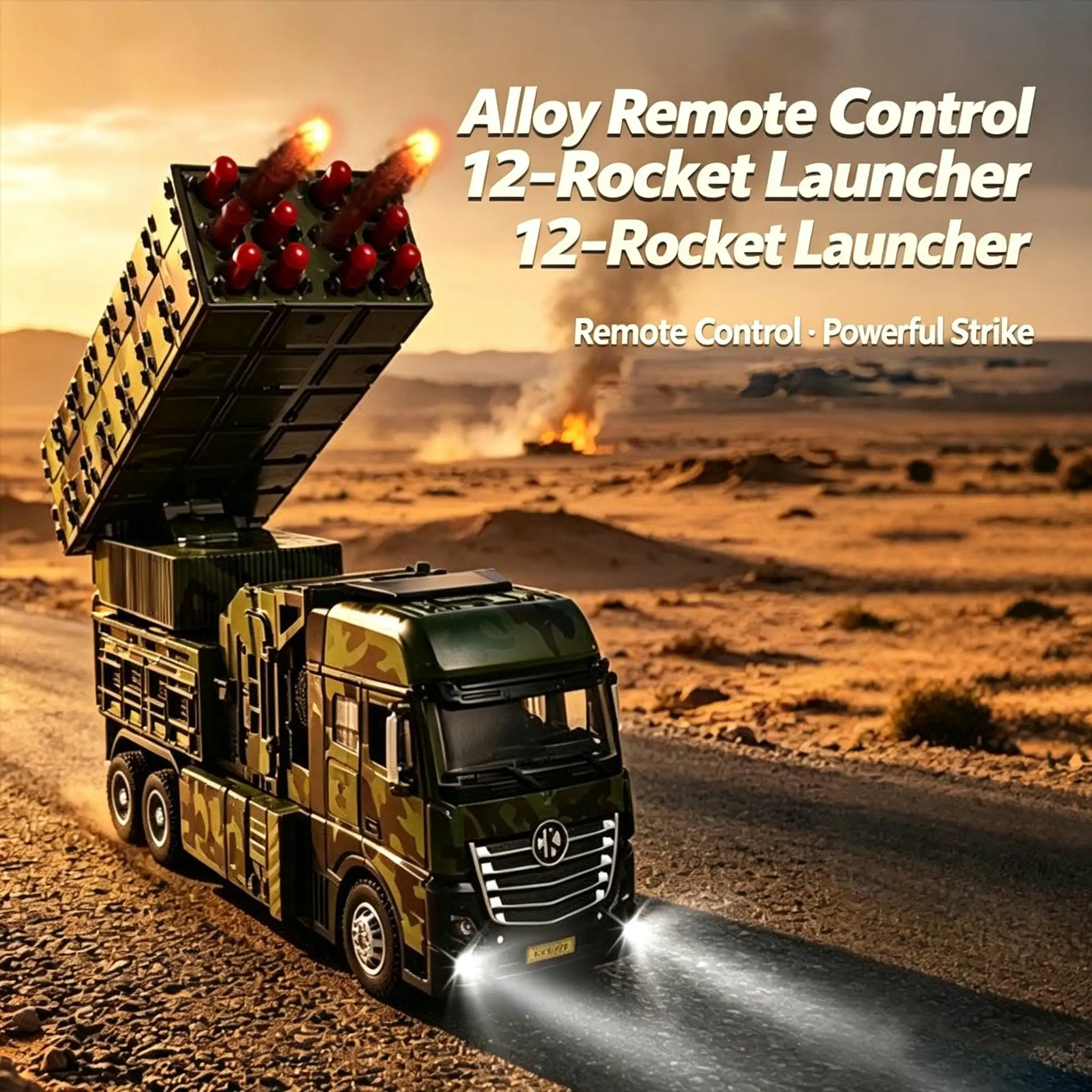 Remote controlled alloy missile vehicle, electric remote controlled rocket launcher, tank model, toy car, boys' toy gift