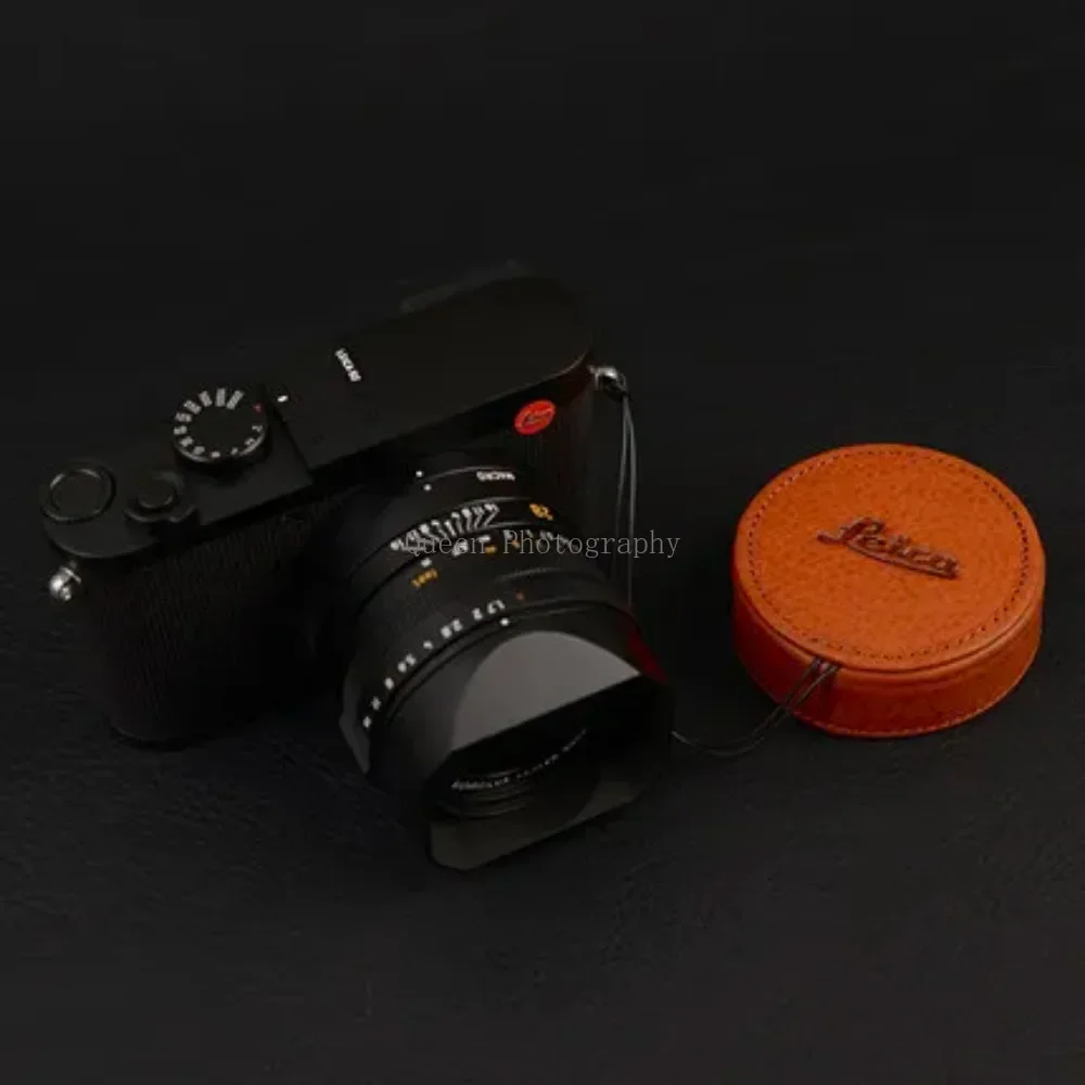 Lens Cap Manual Lens Waterproof Protection Camera Lens Cover Genuine Leather for Leica Q Typ116 Leica QP Q2 Camera Accessories