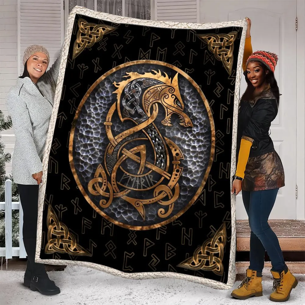 Viking Draven Blanket 3D All Over Printed Fleece Blanket on Bed Home Textiles Dreamlike Sherpa Blanket Adult For Kids