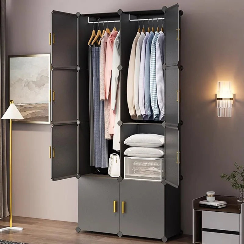 Partitions Nordic Wardrobe Modern Minimalist Clothes Storage Closet Space Saving Bedroom Plastic Guarda Roupa Salon Furniture