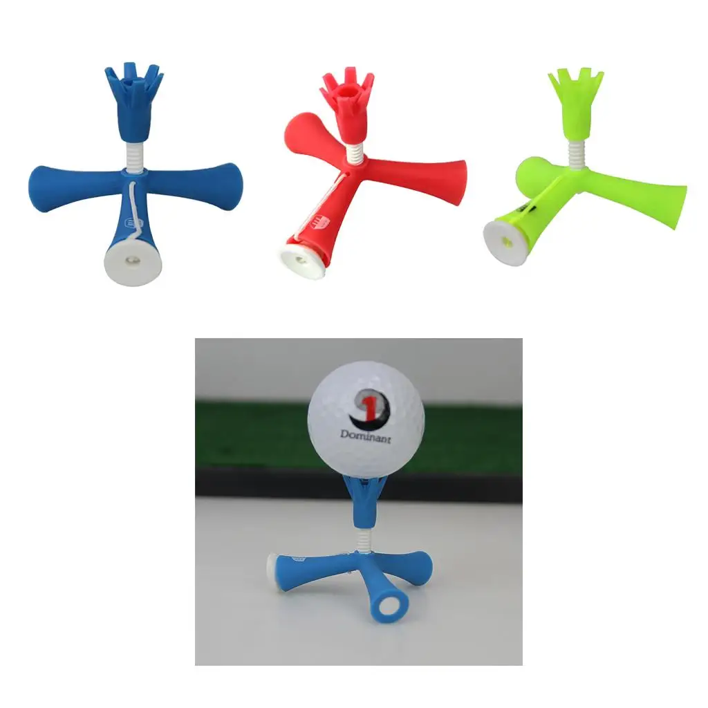 Professional Plastic Golf Tee Adjustable Height Rubber Tee Holder Practice Tool for Golf Sports Accessories