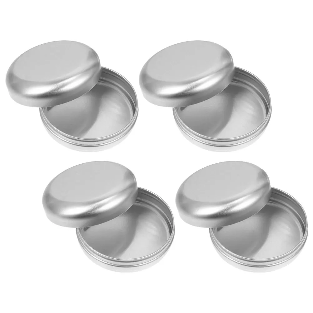 

4Pcs Aluminum Soap Tins Multi-Functional Makeup Cream Storage Cases Leakproof Travel Organizer Compact Box
