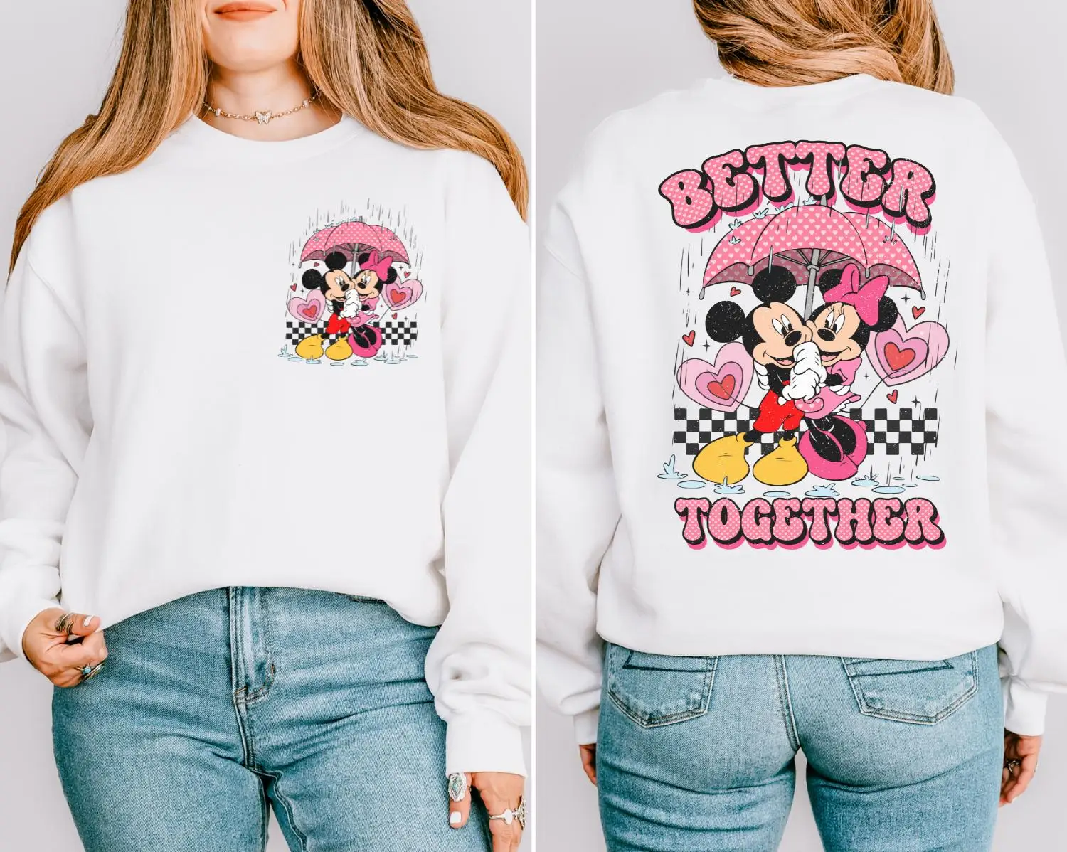 سويت شيرت ديزني بيتر توجيدر ميكي ميني لوف سترة ديزني فالنتينز ديزني للزوجين سترة ديزني فالنتين هوديي