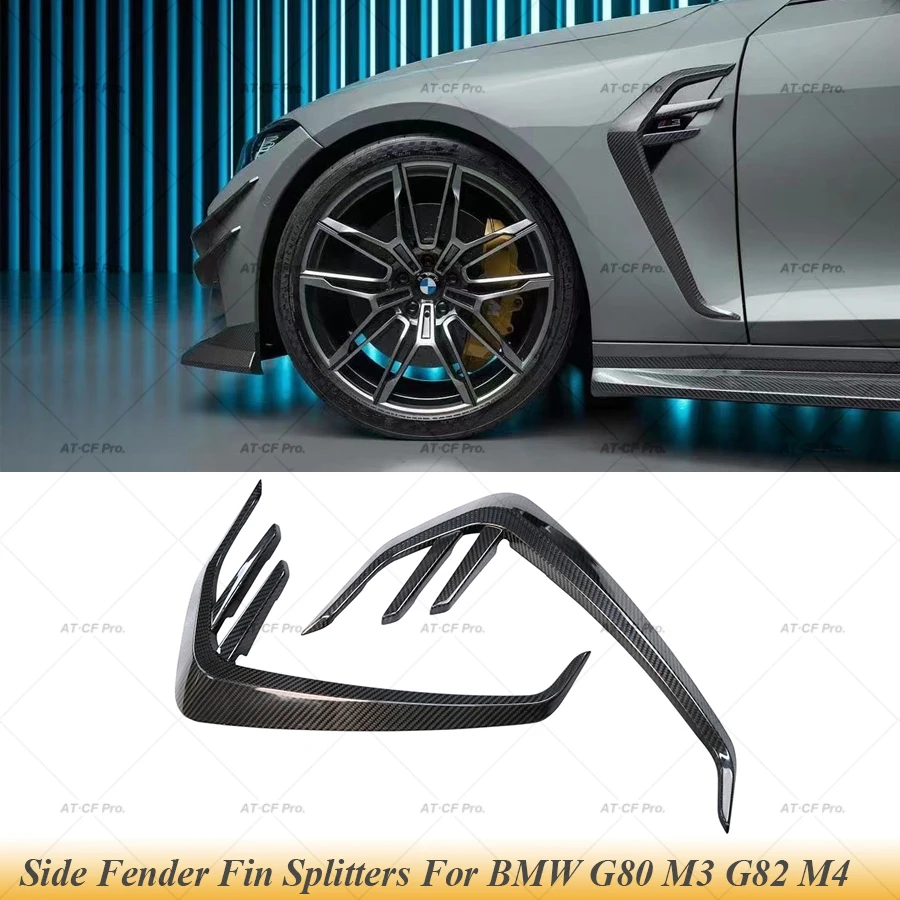 G80 M3 G82 M4 Dry Carbon Fiber Car Decoration Side Fender Splitters Accessories For BMW 3 4 Series G80 M3 G82 G83 M4 2021 Up