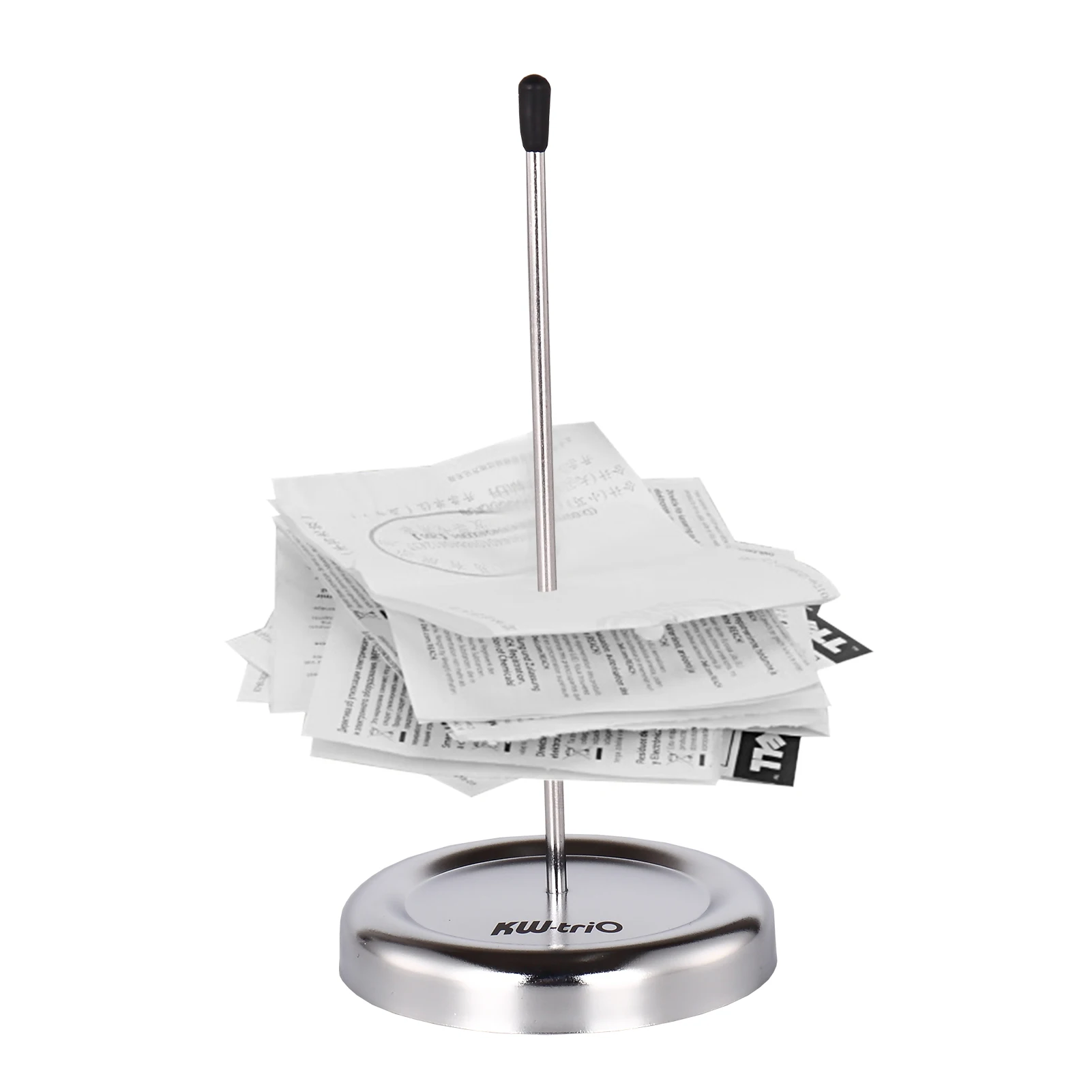 

New KW-trio Metal Straight Rod Desk Receipt Holder Spike Stick Bill Notes Paper Memo Fork Check Spindle Restaurant Ticket Holder