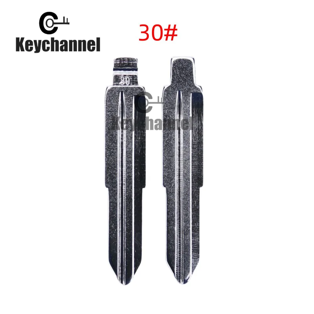 keychannel 10pcs Uncut Metal Car Key Blade #30 KD Univerdal Remote Blank for Zhonghua Wuling Replacement Spare Key Blade