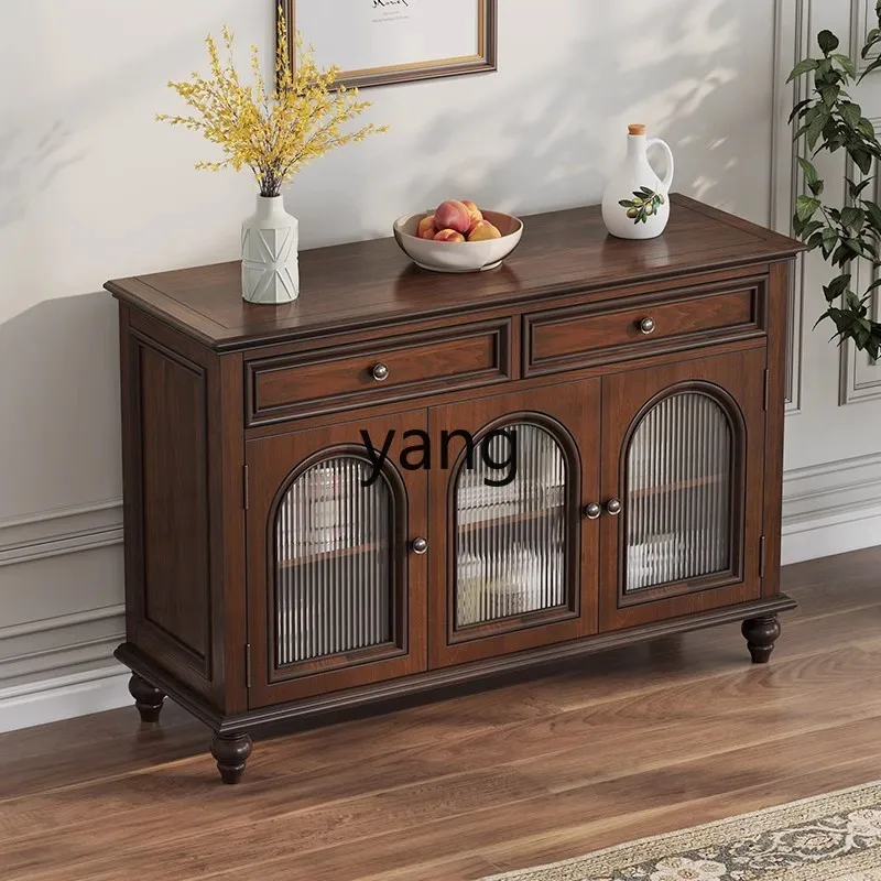 

YHM solid wood side cabinet integrated kitchen wall rack
