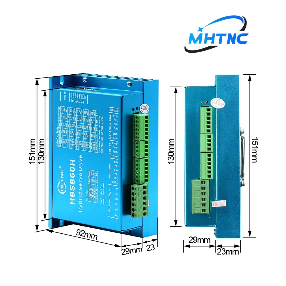 HBS860H Hybrid Servo Motor Driver AC20-80V or DC24-100V 8.0A 0-200khz Encoder 1000 lines Fan Suit For Nema34 Close Loop Motor