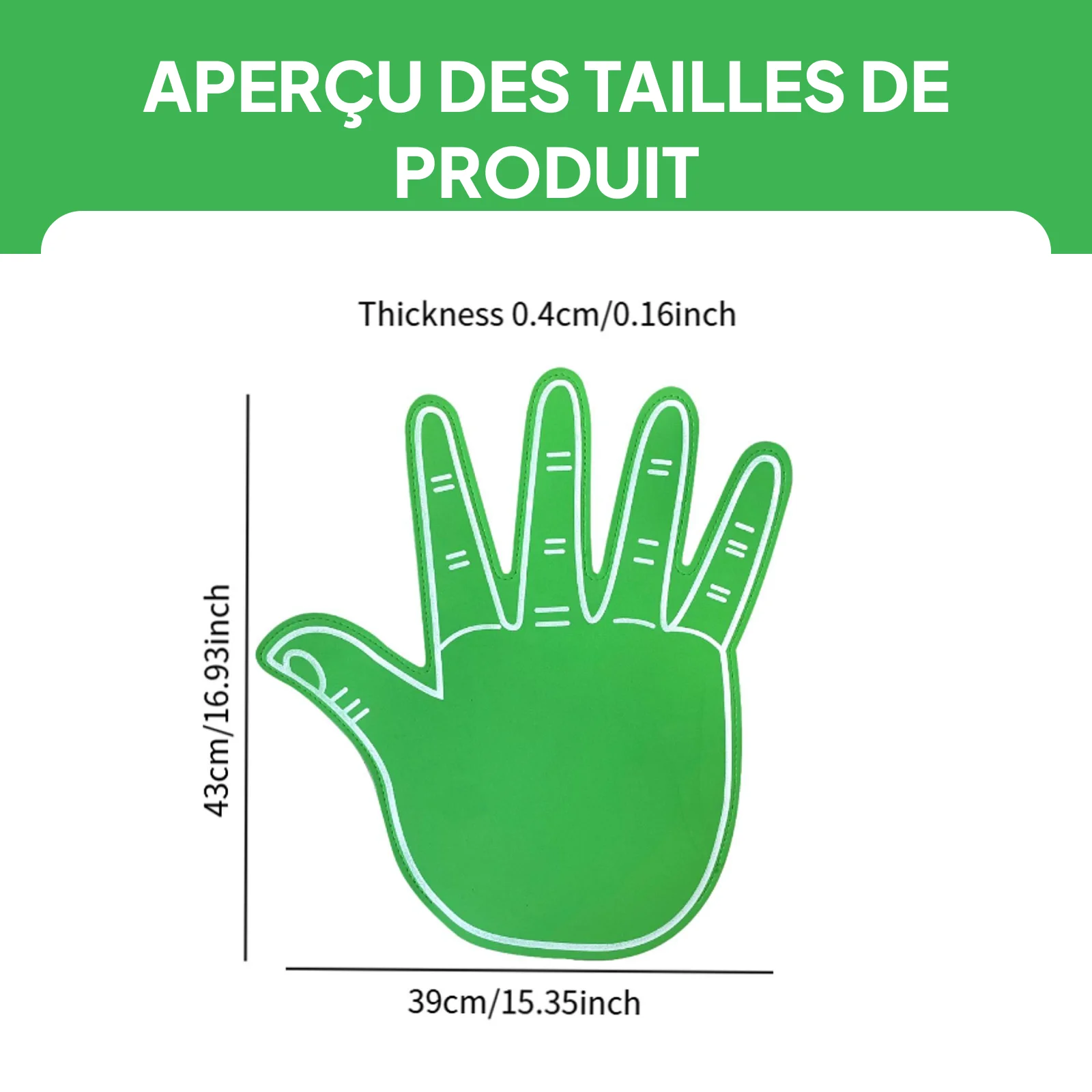 

Giant EVA Foam Finger Hand Glove Large Size Cheerleading Cheering Gloves for Athletic School Gathering
