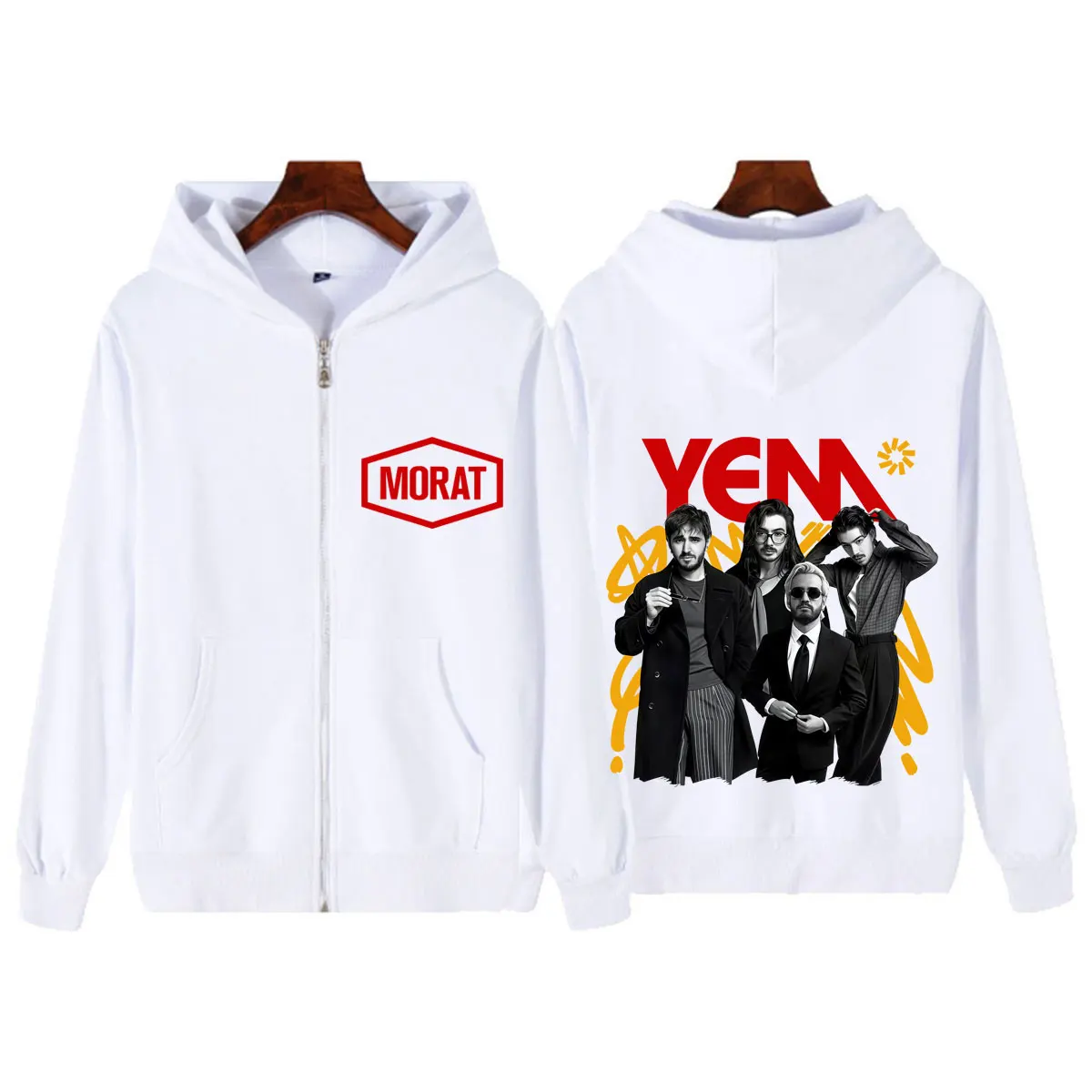 Band Morat Yem World Tour Merch 2026 Zipper Hoodie Men Women Hip Hop Sweatshirt Long Sleeves Loose Casual Harajuku Zip Up Jacket