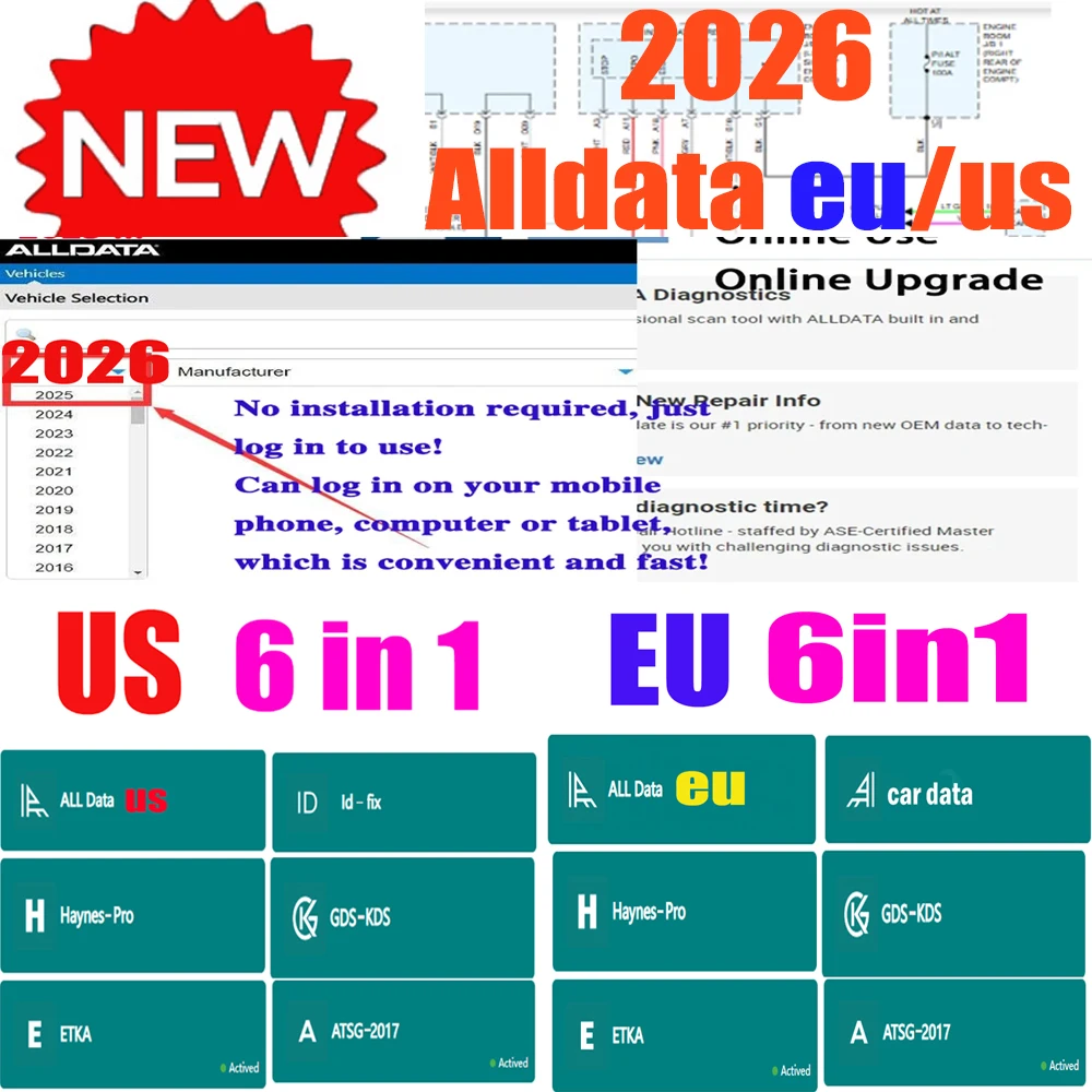 Alldata EU 2027 Full Version Ofline Software ALLDATA US Access OEM Repair Data For All US Domestic Import Vehicles