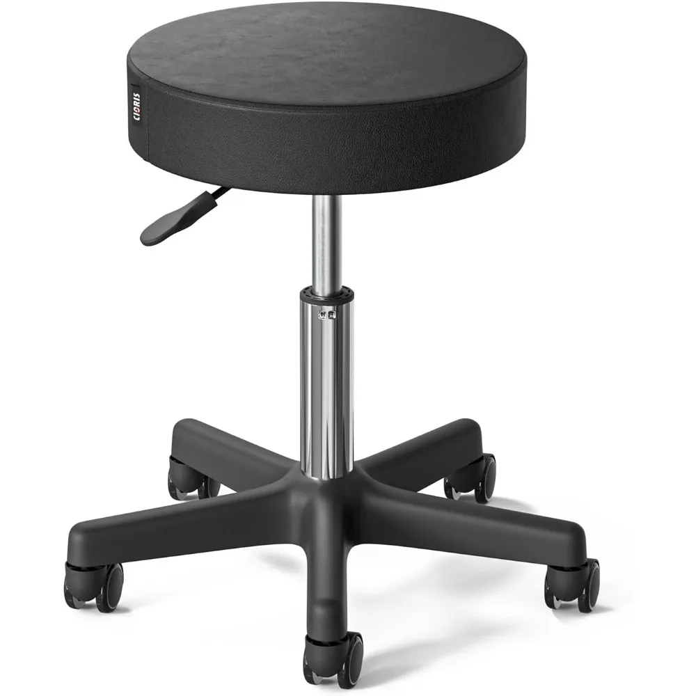 

Adjustable Height Swivel Rolling Stool with Wheels, Supports Up to 350lbs, Ideal for Spa, Massage, Salon, Home Use