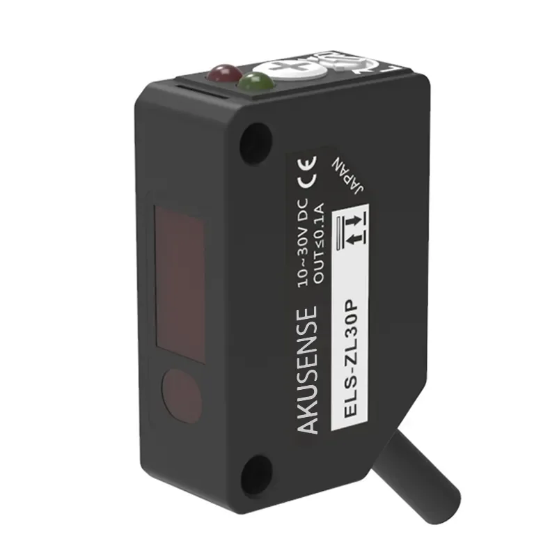 

AKUSENSE IP67 BGS Type ELS-ZL30N NPN Open Collector Detection Range 10~300mm Diffuse Reflection Square Photoelectric Sensor