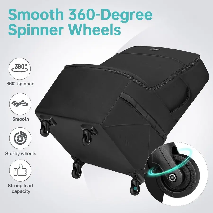 Saco de viagem acolchoado para assento de carro para avião com rodas, sacos resistentes para assento de carro para viagens aéreas, saco de verificação de portão de aeroporto rolante, viagem