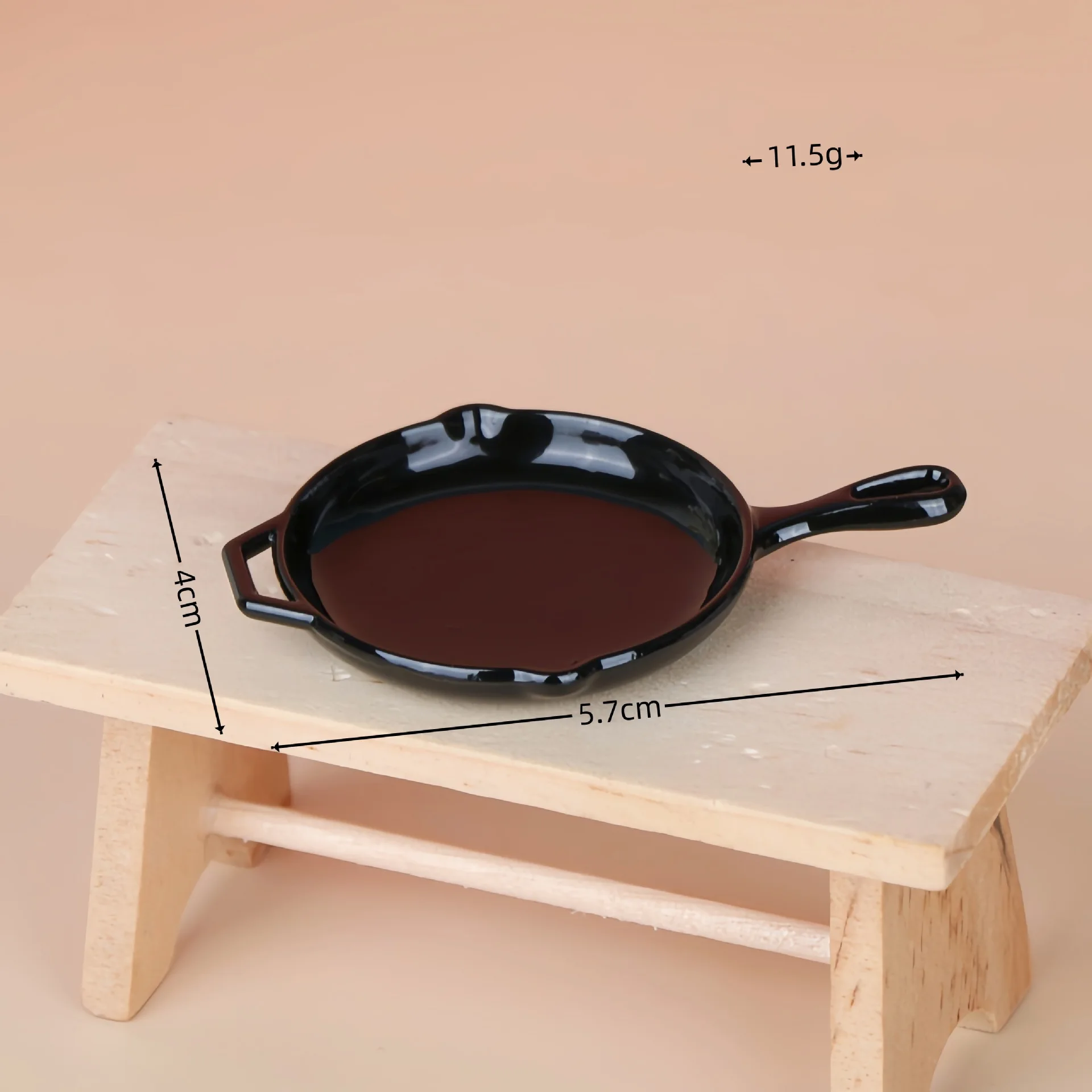 Mini Dollhouse Alloy Frying Pan Black Silver Mini Skillet OB11 Realistic Miniature Kitchen Model Photography Prop Home Decor
