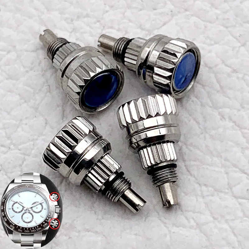 5.5mm Watch Crown Screw Pusher Fit Daytna Rlx Watch Case 116500 116520 Aftermarket Watch Repair Parts
