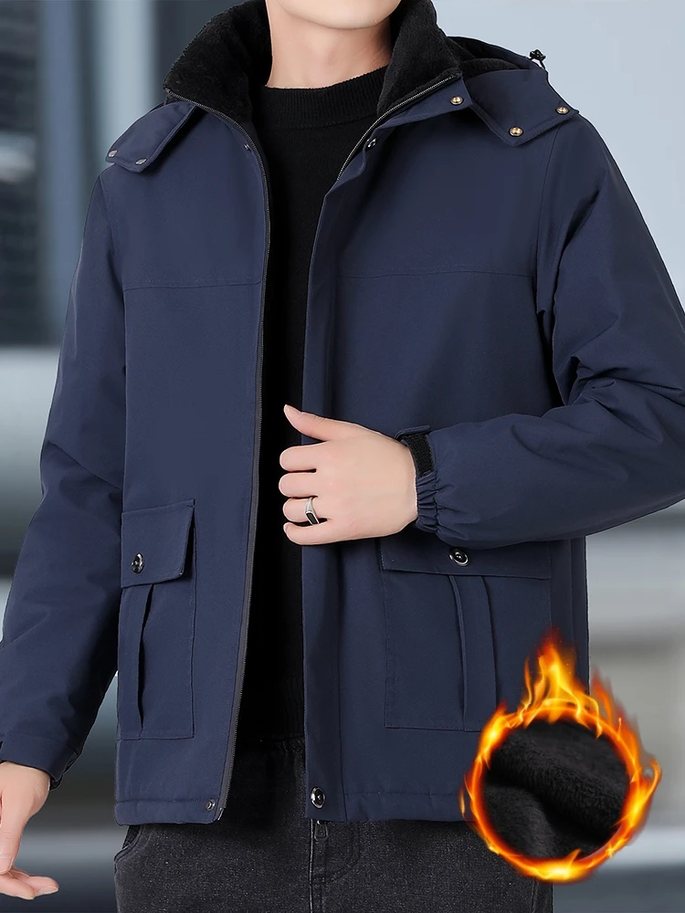 10xl Plus Size Men\'s Winter Parka Waterproof Hooded Fleece Warm Jacket Men Plush Coat Male Big Outerwear 9xl Windbreak Anorak