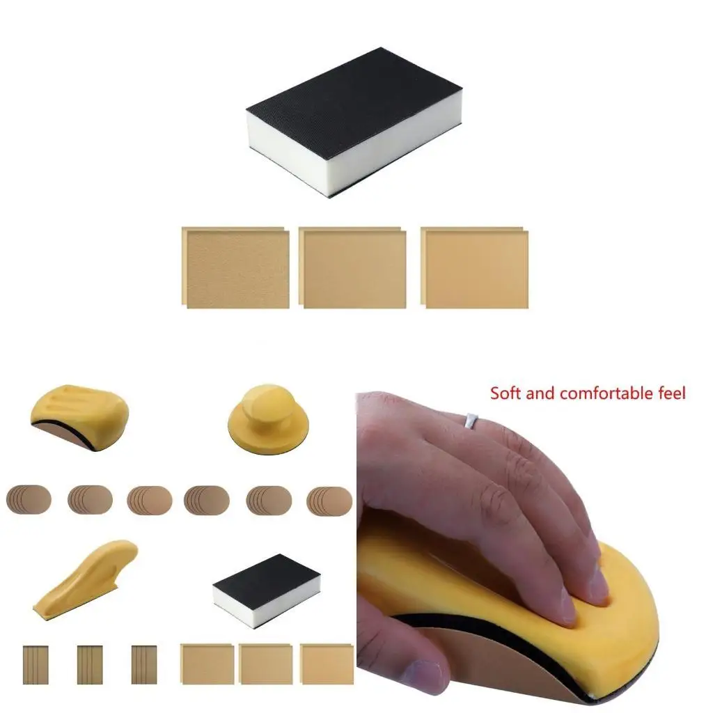 

652F Manual Grinding Block Sanding Disc Holder Sandpaper Backing Polishing Pad Hand Sanding Block for Wood Auto Car Polishing