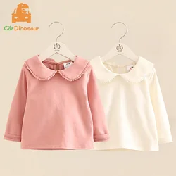 Camiseta básica de manga larga para niños y niñas, ropa para bebés de 2, 3, 4, 6, 8 y 10 años, Color sólido puro, con estampado Floral, 2024