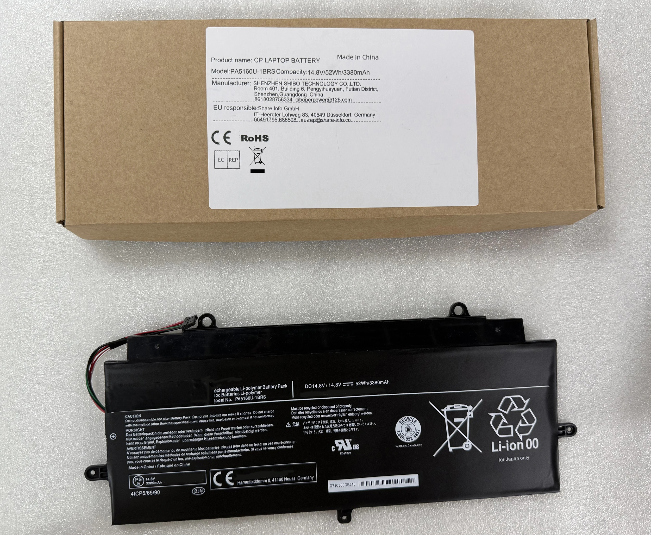 Laptop Battery PA5160U PA5160U-1BRS For KIRAbook 13 KIRA-10D KIRA-101 KIRA-102 KIRA-AT01S KIRA-AT01S Series 14.8V/52Wh/3380mAh