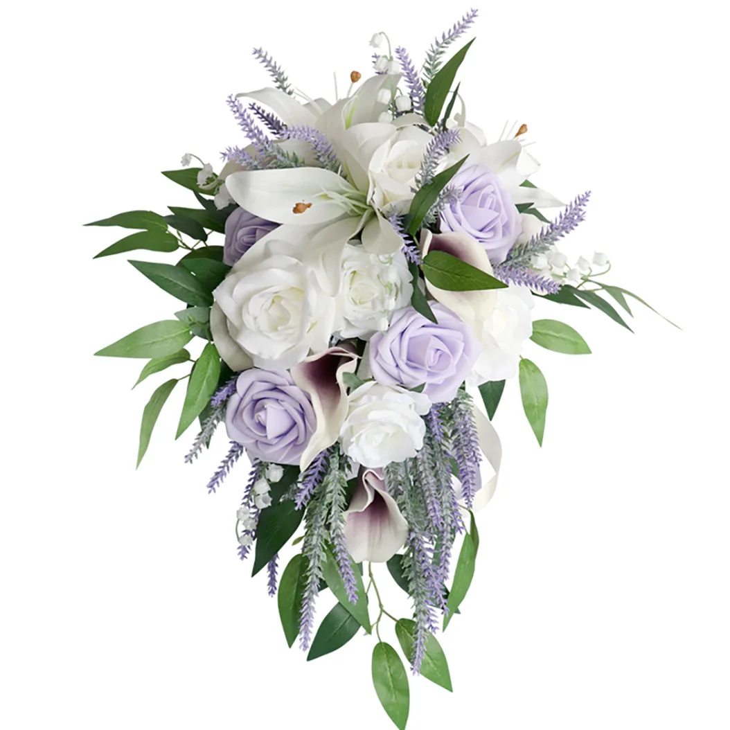 

Wedding Bouquet for Bride Waterfall Floral Bouquet Bridesmaid Holding Flowers for Bridal Shower